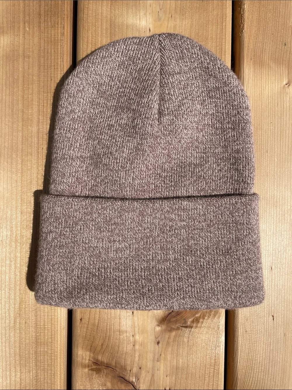 Carhartt Heather Brown Cuffed Knit Beanie with Yellow Logo